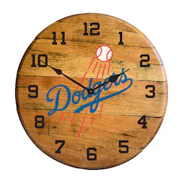 Imperial - Los Angeles Dodgers Oak Barrel Clock - Multicolor