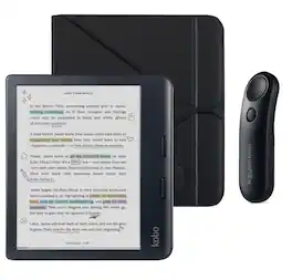 Kobo - Libra Colour (Black) eReader with Black Remote Bundle - 2024 - Black SleepCover