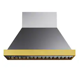 Kucht - 48 inches - Externally Vented - Wall Range Hood - Stainless Steel & Gold
