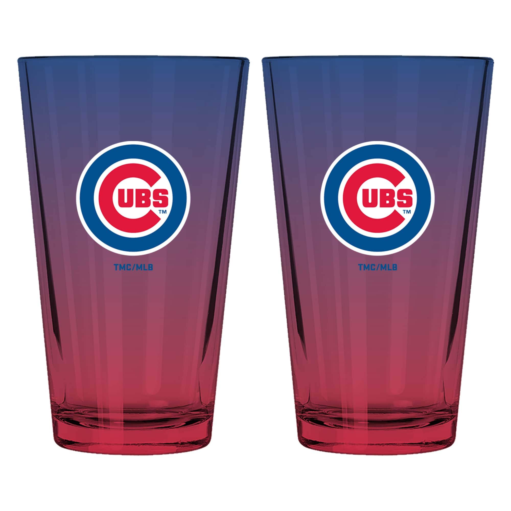 The Memory Company - Chicago Cubs Two-Pack 16oz. Ombre Pint Glass Set - Multicolor
