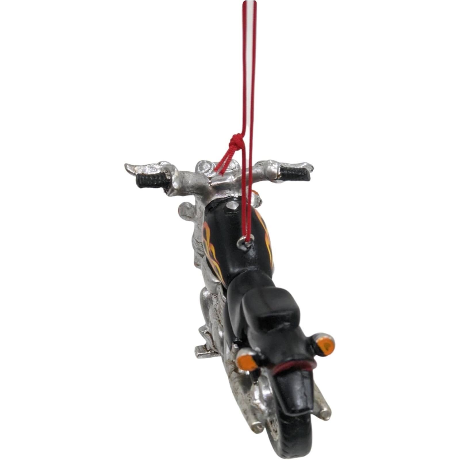 Angle. Ganz - Black Motorcycle With Flames Resin Hanging Christmas Ornament 5 inch - Black.
