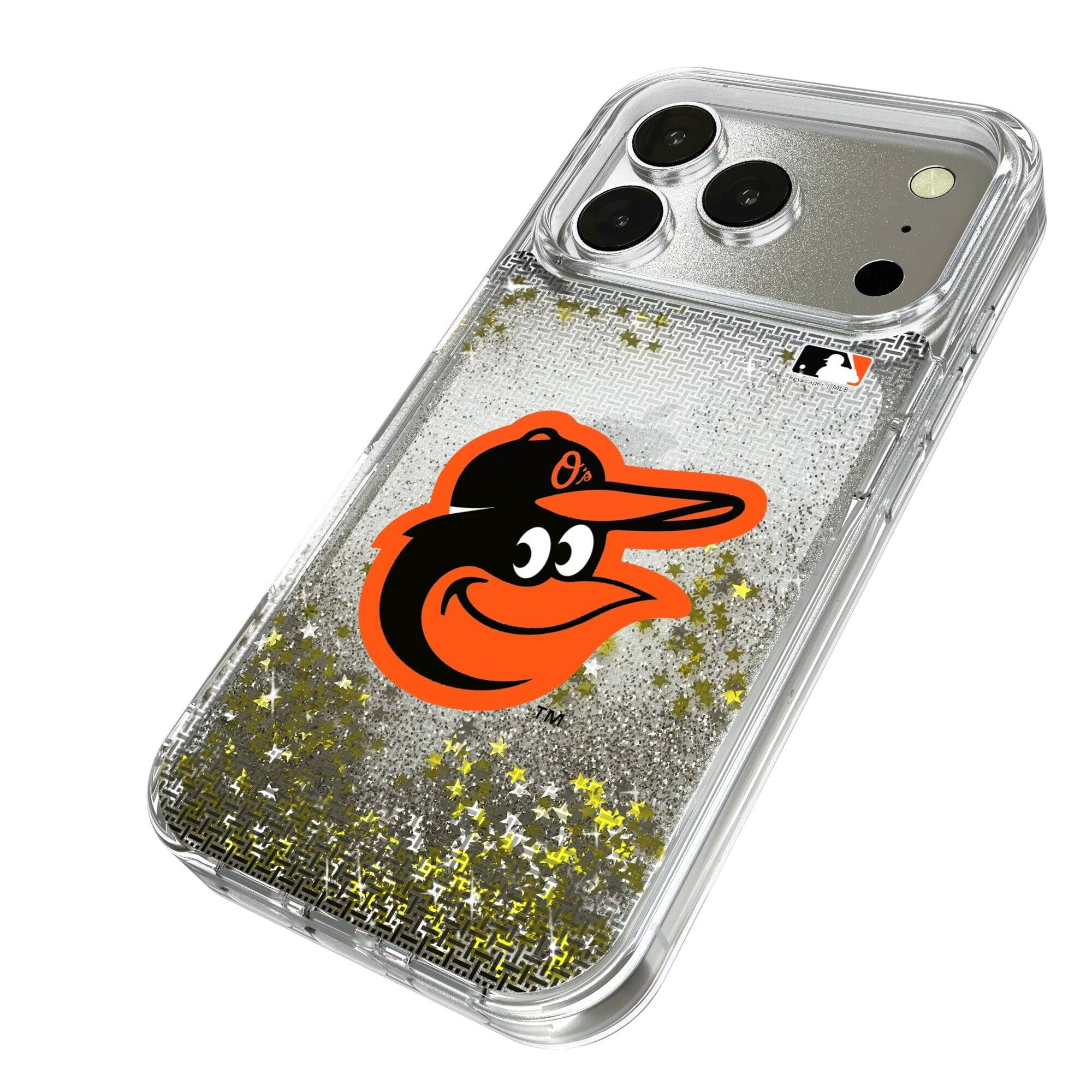 Alt View 1. Keyscaper - Baltimore Orioles Linen Logo iPhone Glitter Case - 15 - Multicolor.