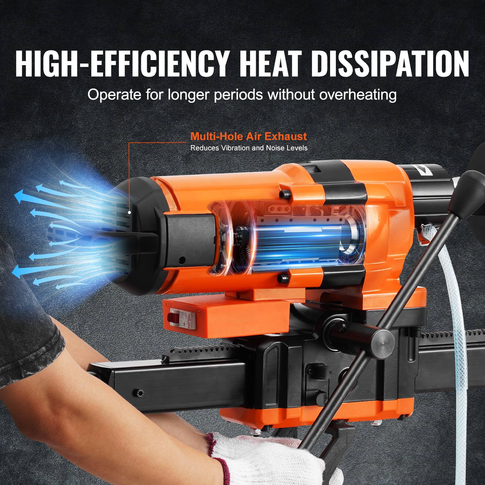HIGH-EFFICIENCY HEAT DISSIPATION  
Operate for longer periods without overheating  

Multi-Hole Air Exhaust  
Reduces Vibration and Noise Levels