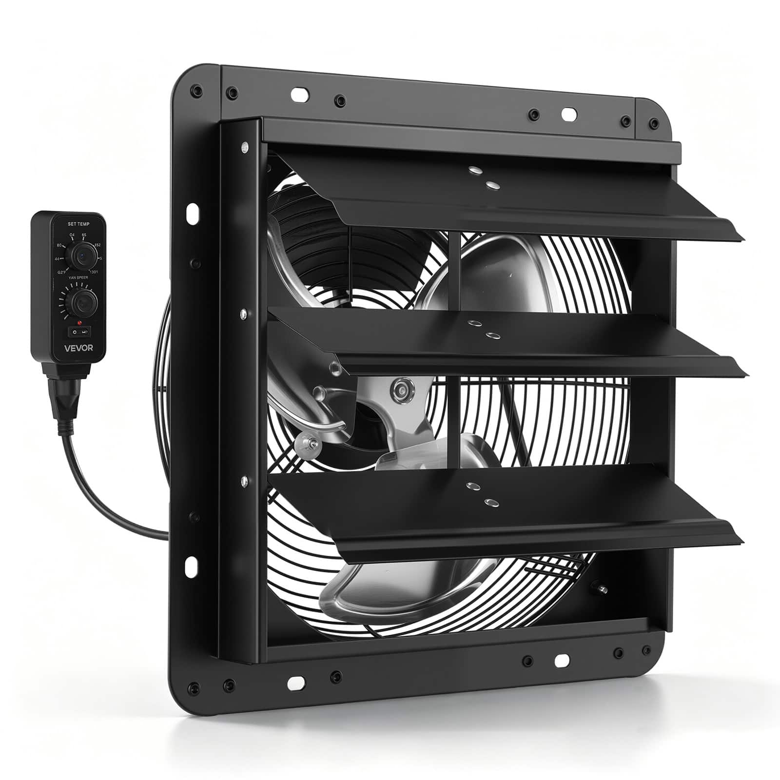 VEVOR - 12 inch Shutter Exhaust Fan Wall-Mount Variable Speed Temperature, Automatic Louvers Sturdy Steel Housing, Low Noise - Black price history on PriceWatchPro