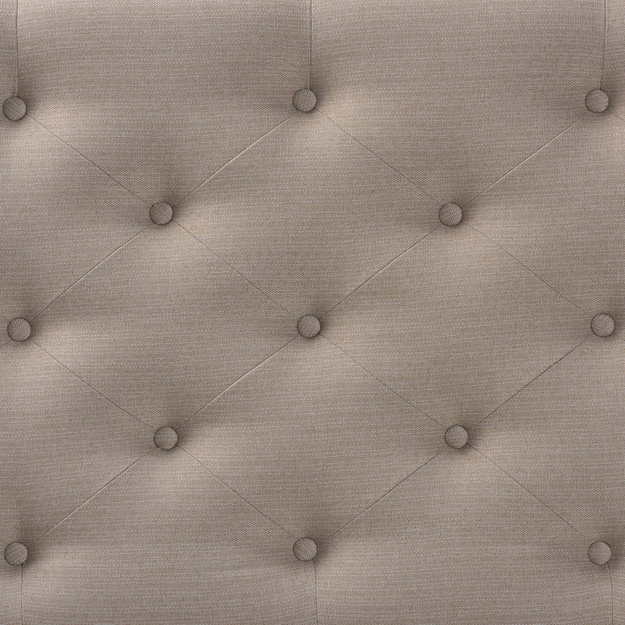 Left. Baxton Studio - Viviana Modern and Contemporary Fabric Upholstered Button-tufted Queen Size Headboard - Light Beige.