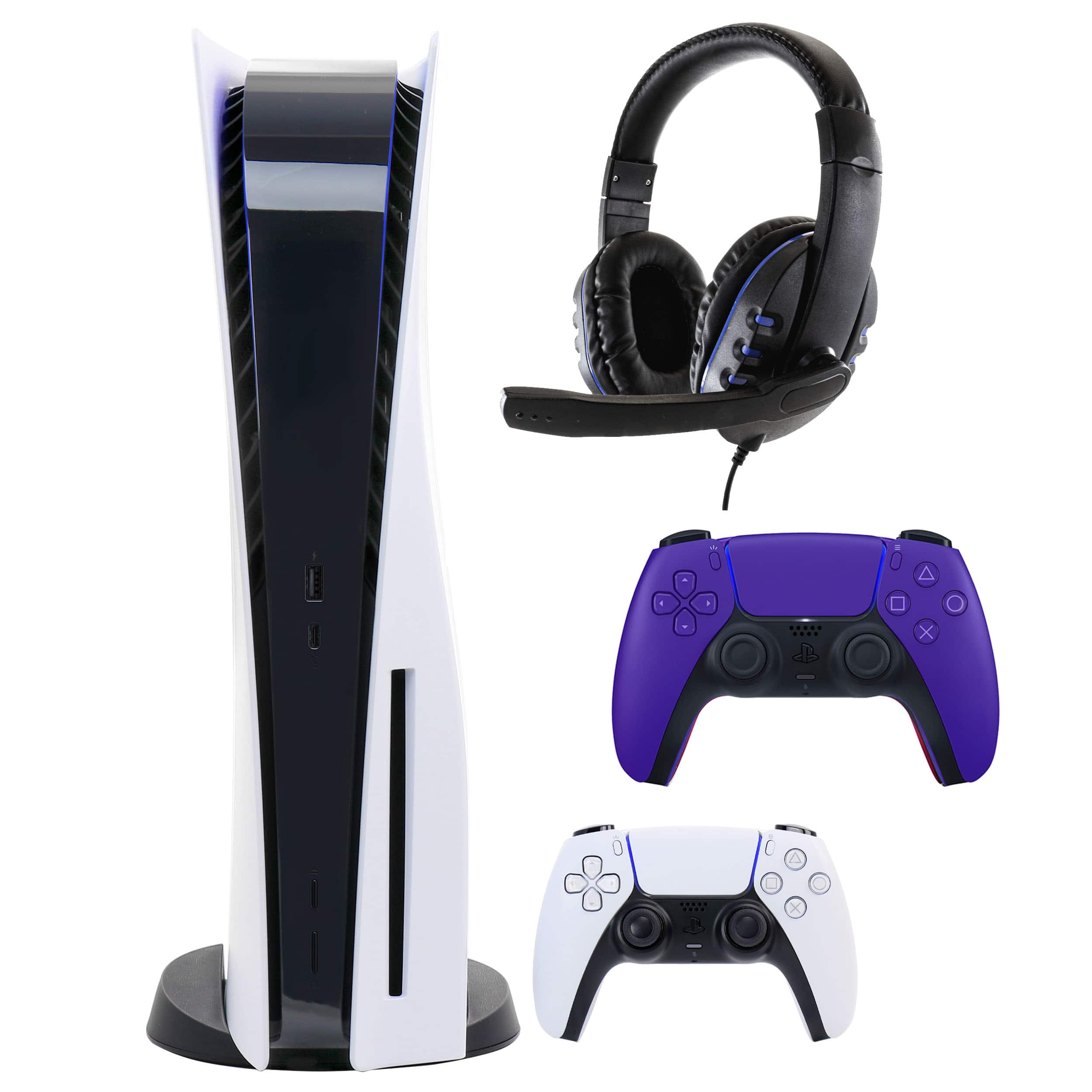 PS5 Core with Extra Purple Dualsense Controller and Universal