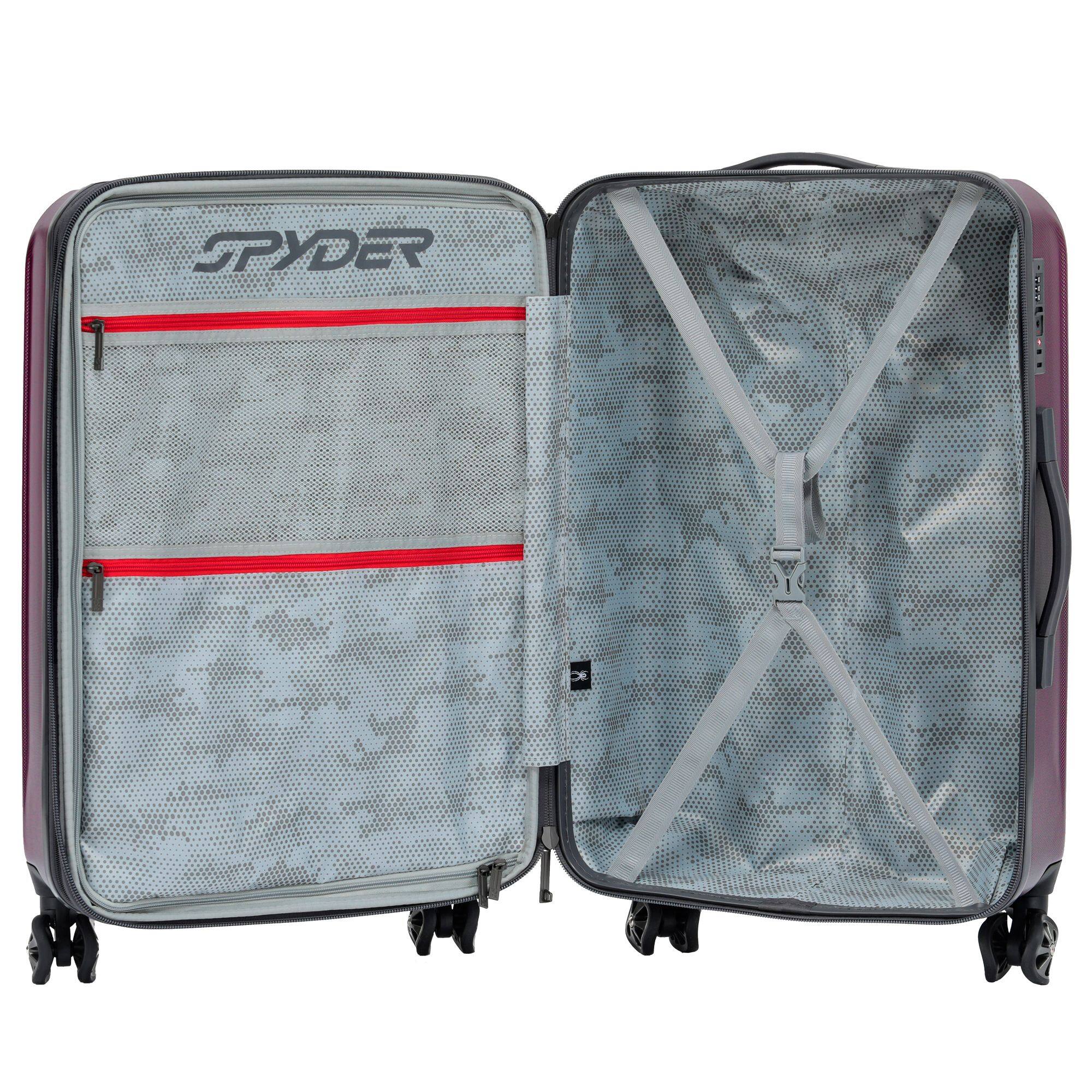 Alt View 3. Spyder - Spyder Rails 25 Inch Expandable Hardside Upright Suitcase with 360 Spinner Wheels, TSA Approved Lock - Burgundy.