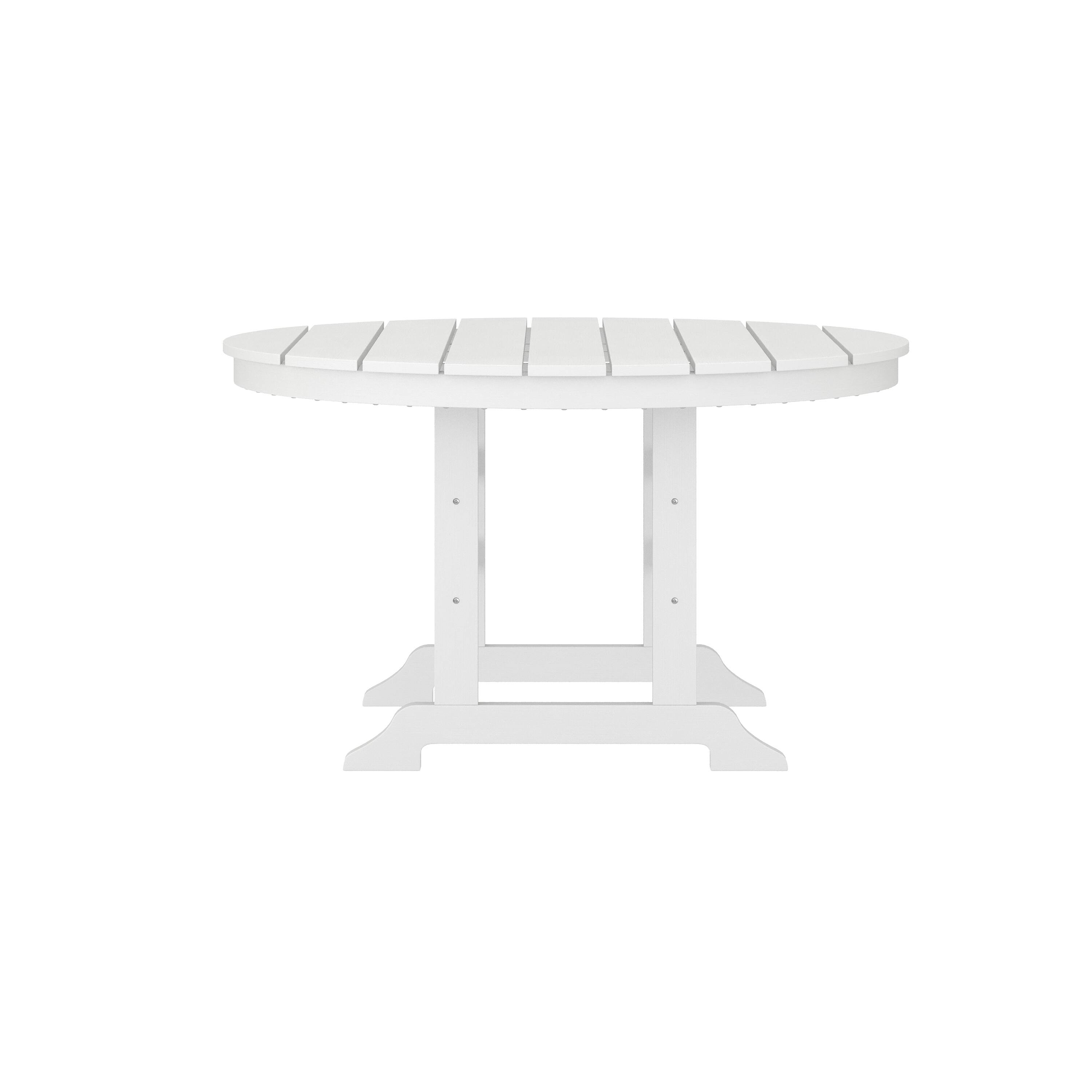 Angle. Flash Furniture - Tolleson Commercial 5 Piece Adirondack Dining Set with 48" Round Indoor/Outdoor Recycled HDPE Table and 4 Chairs with Cu - White.