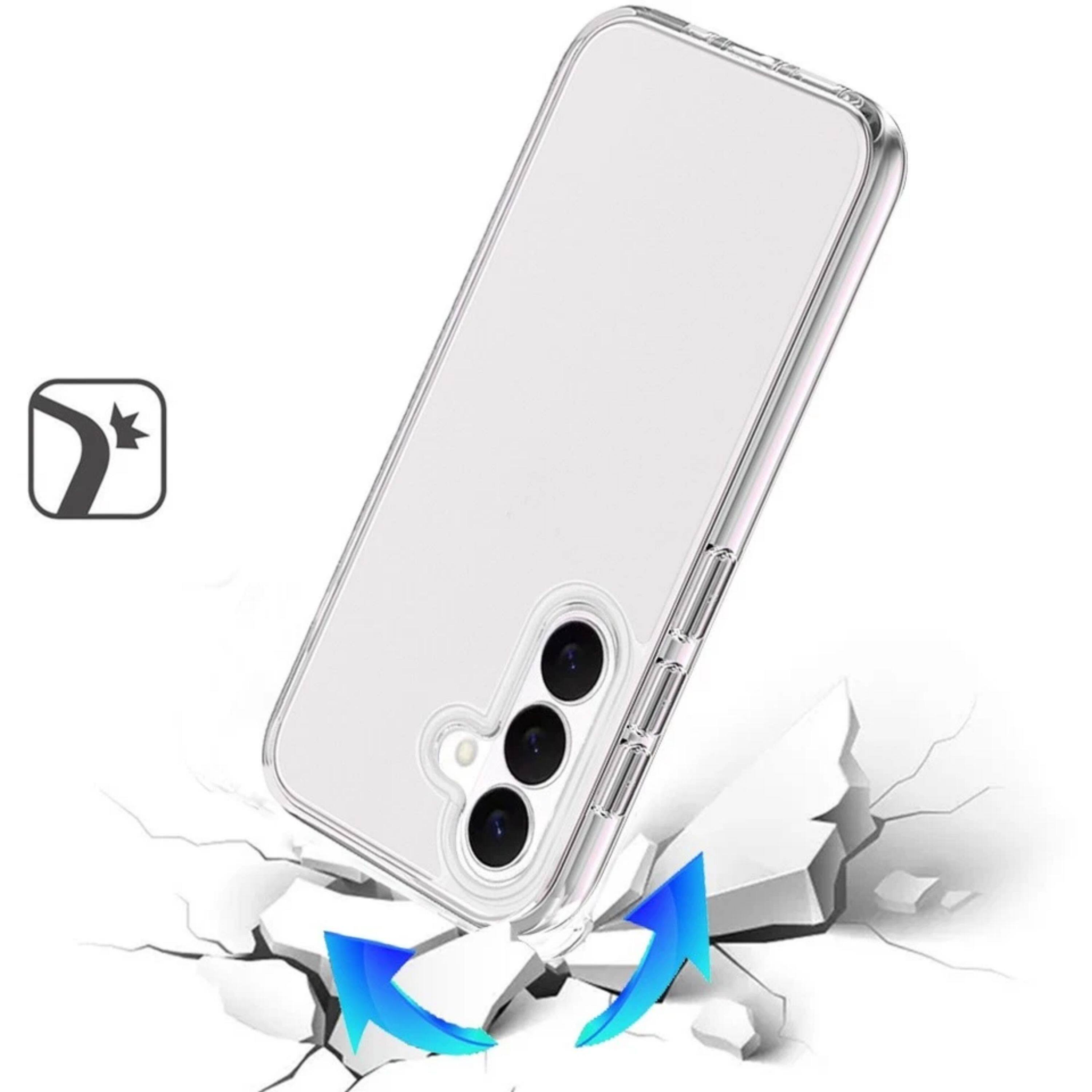 Left. Kitcheniva - Sleek 3mm Translucent Hybrid Case With Tempered Glass For Samsung S26 FE - Clear.