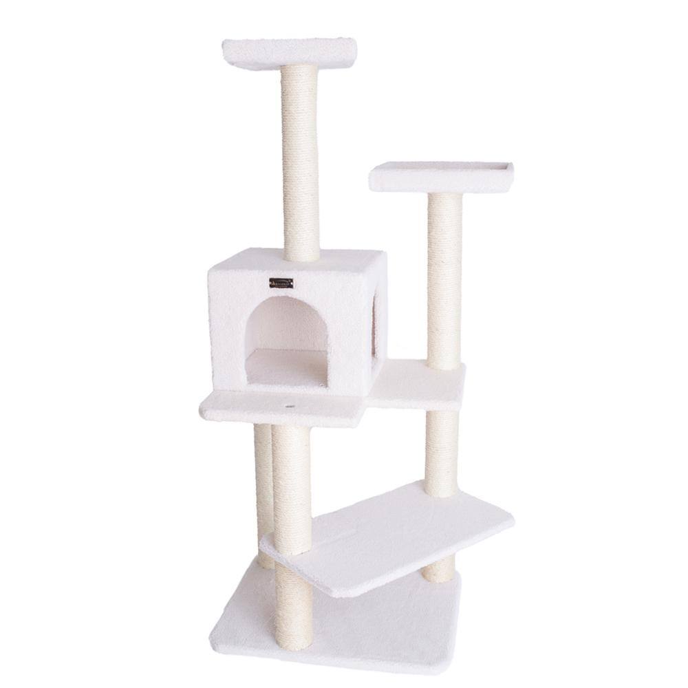 Back. Armarkat - Ivory 57 High Real Wood Cat Tree Fleece Covered Cat Climber - Beige.