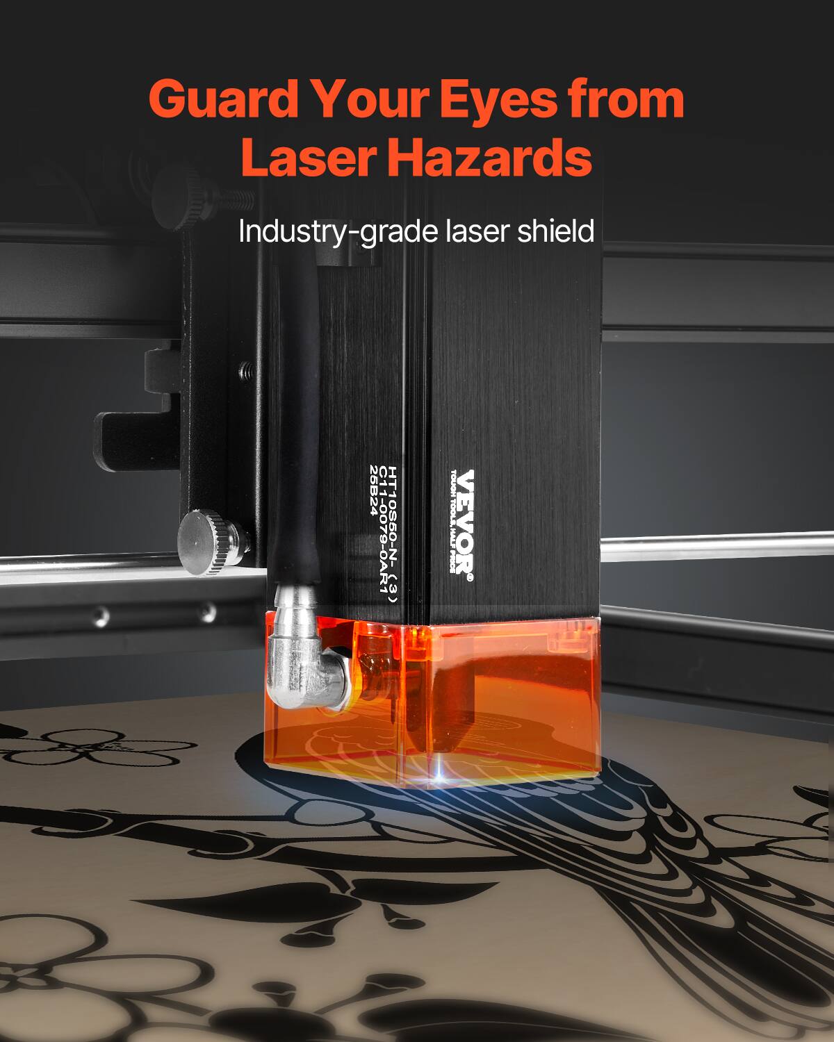 Guard Your Eyes from Laser Hazards  
Industry-grade laser shield  

26B24 C11 HT 1-0079-0AR1 0850-N-R1 3) 3 TOUGH I VEVOR TOOLE.HALFPRICE I IVH 8