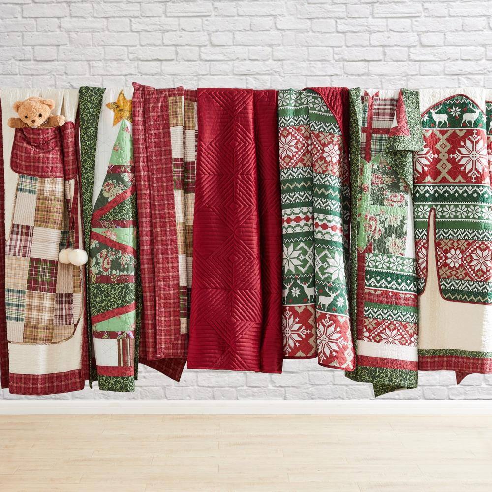 Alt View 3. Greenland Home Fashions - Greenland Home Fashion Ugly Sweater Ultra Soft High-Quality Throw Blanket Standard Red - Red.