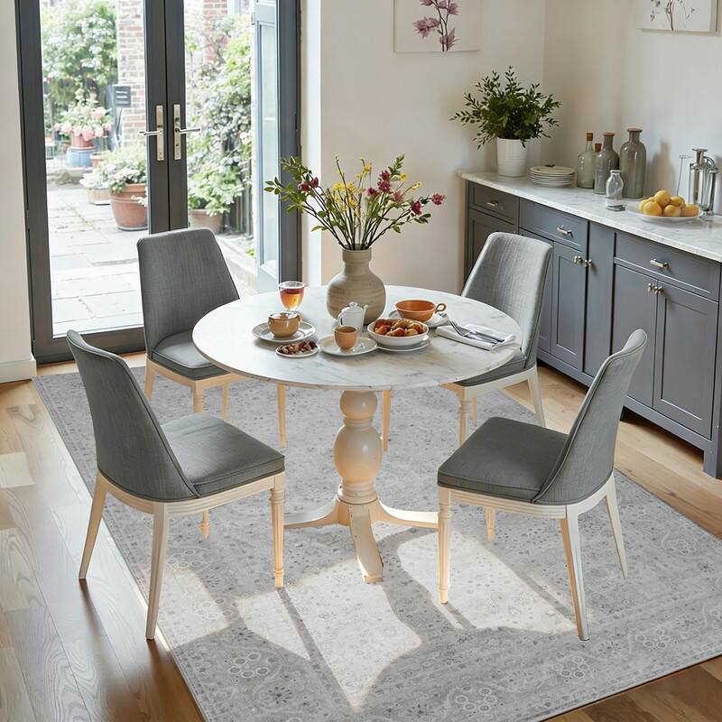 Back. RYHNUYNE - 5x7 Area Rugs Living Room Rug Washable Vintage Boho Rug No Slip Stain Resistant Soft Carpet Indoor Floor Floral Carpets - Painting.