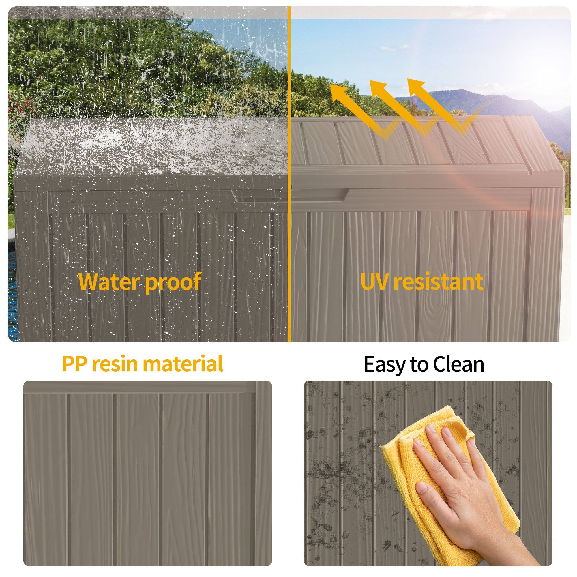 Waterproof  
UV resistant  
PP resin material  
Easy to Clean