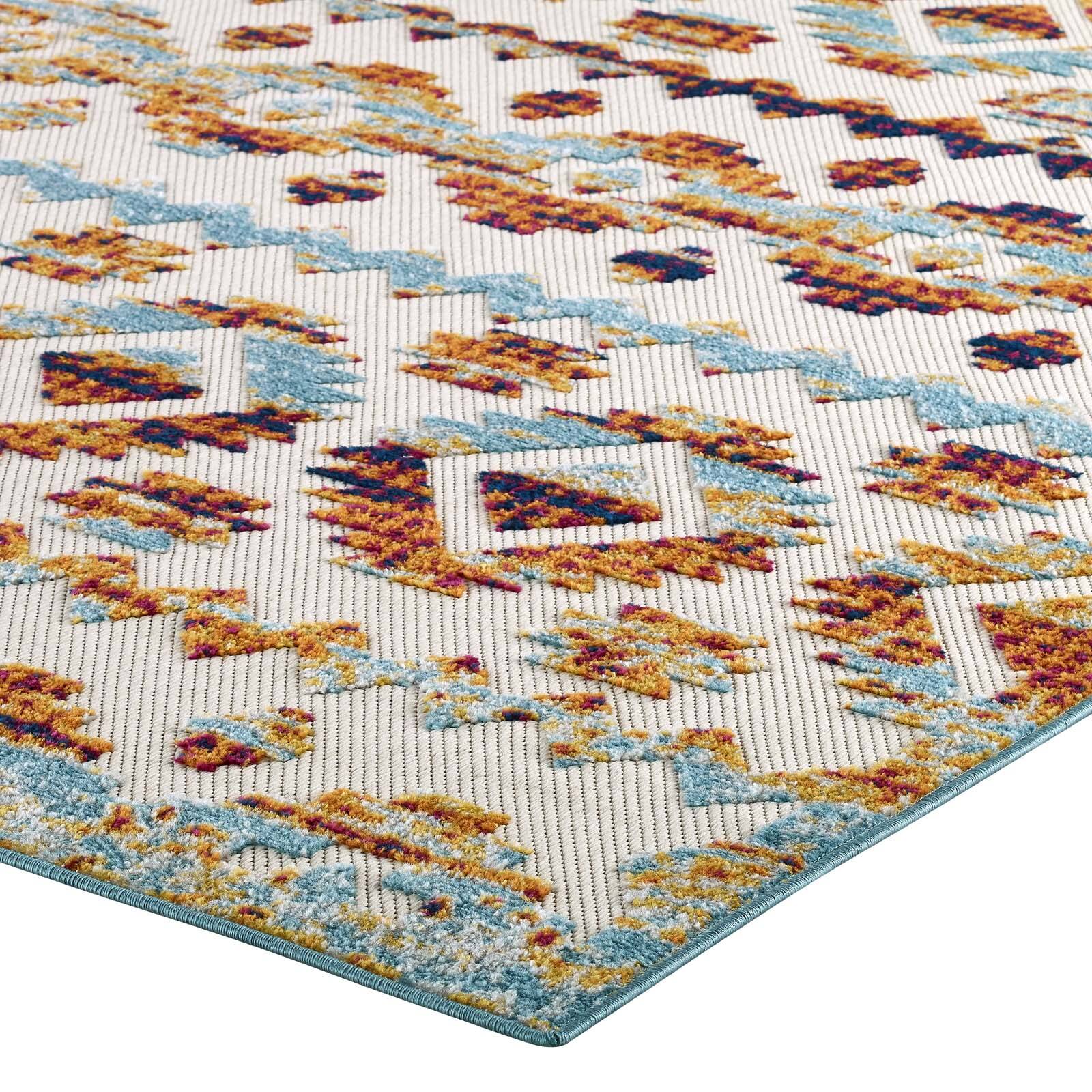 Alt View 4. Modway - Reflect Takara Abstract Diamond Moroccan Trellis Indoor and Outdoor Area Rug - Multicolored.
