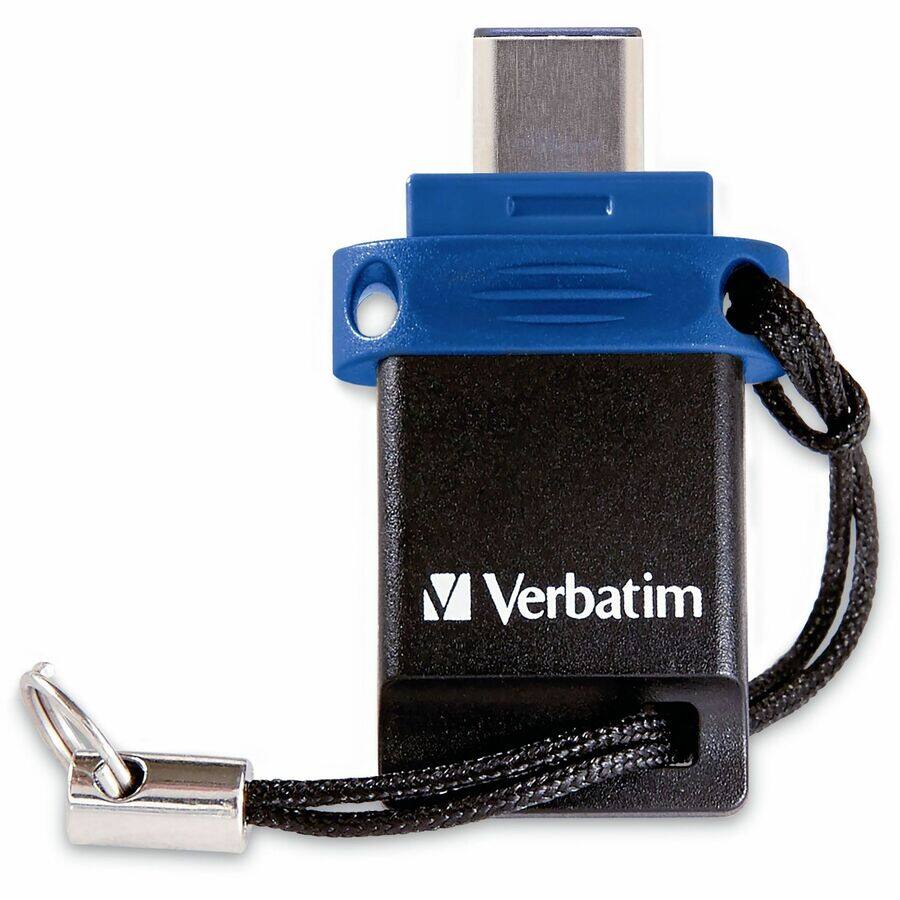 Alt View 5. Verbatim - 128GB Store 'n' Go Dual USB Flash Drive for USB-C Devices - Blue - 128 GB - USB 3.2 (Gen 1) Type A, USB 3.2 (Gen 1) Type - Blue.