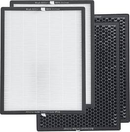 Black+Decker - Replacement Air Purifier Filter, AF4, Dual HEPA & Activated Carbon Filter, For BAPUV250 - White