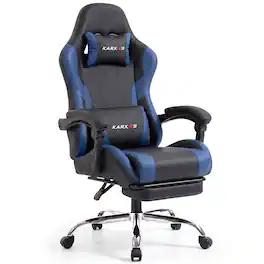 Dowinx - KARXAS Ergonomic Gaming Chair with 155° Recline, Retractable Footrest, Breathable PU Leather & Pocket Spring Cushion - Pink & White