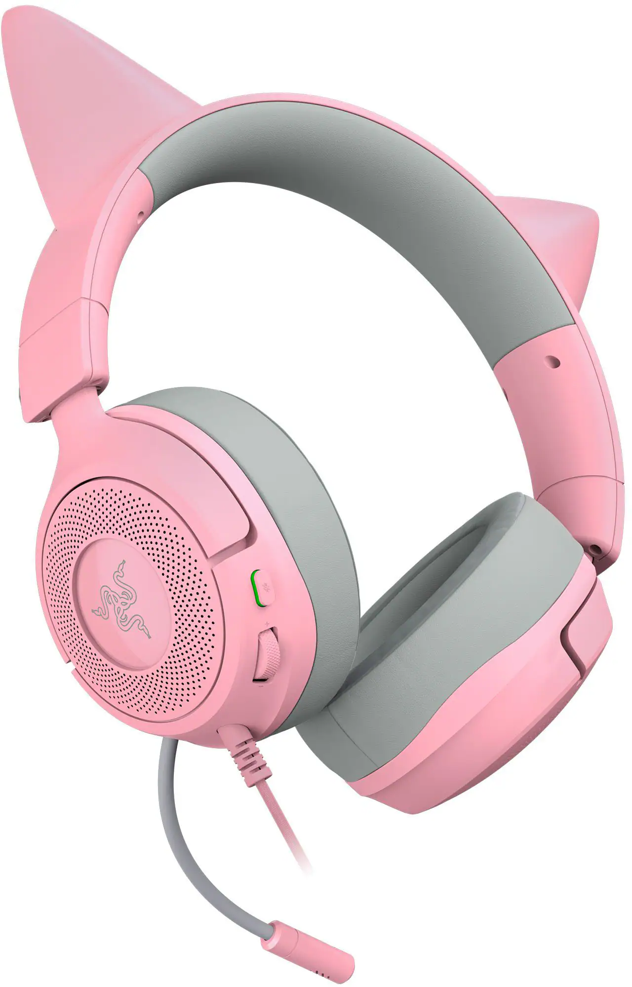 Alt View 4. Razer - Kraken Kitty V3 X Wired Over-the-Ear Gaming Headset for PC, PlayStation, Nintendo Switch, Steam Deck, and Smartphone - Quartz.