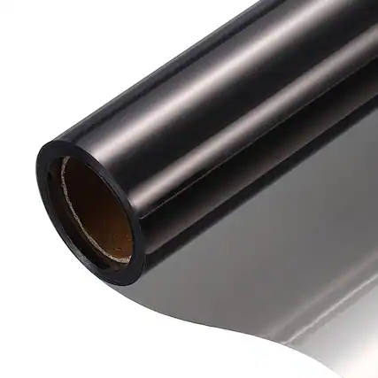 Front. Unique Bargains - Privacy Window Film PVC One-Way Mirror Tint Non-Adhesive Reflective Heat Control Privacy Protection 31.5x9.8Ft - Black.