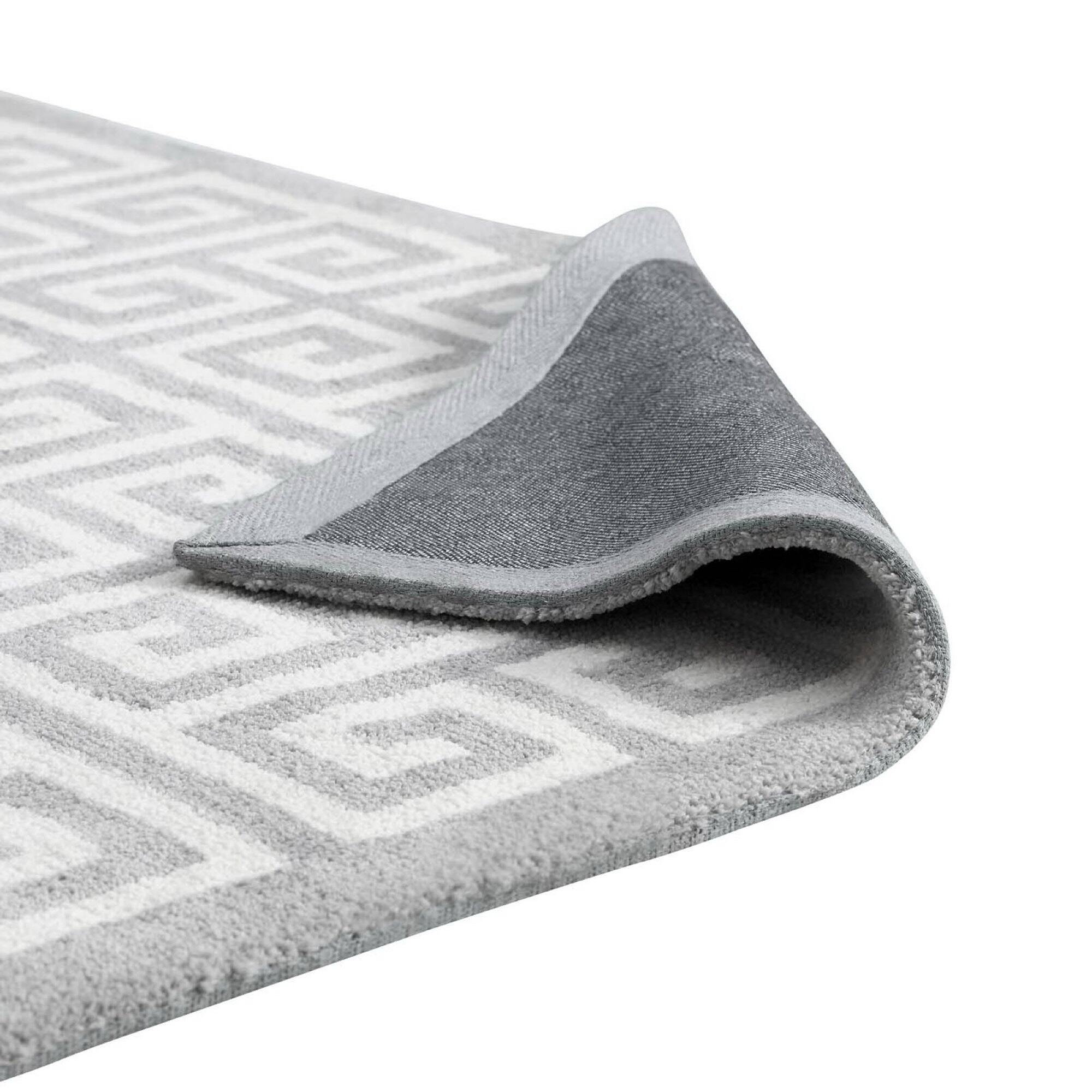Alt View 2. Modway - Freydis Greek Key Area Rug - White and Light Gray.
