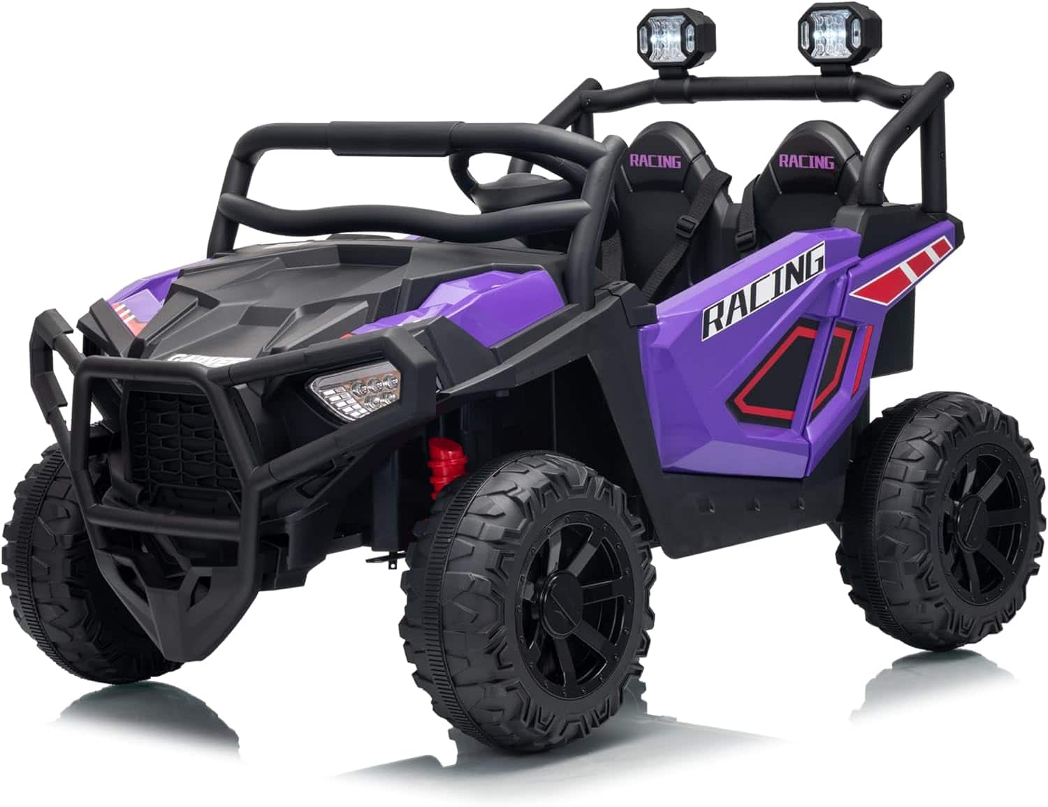 Homhougo - 24V 2 Seater Kids Ride On UTV with Remote Control, Suspension, Bluetooth, LED Lights