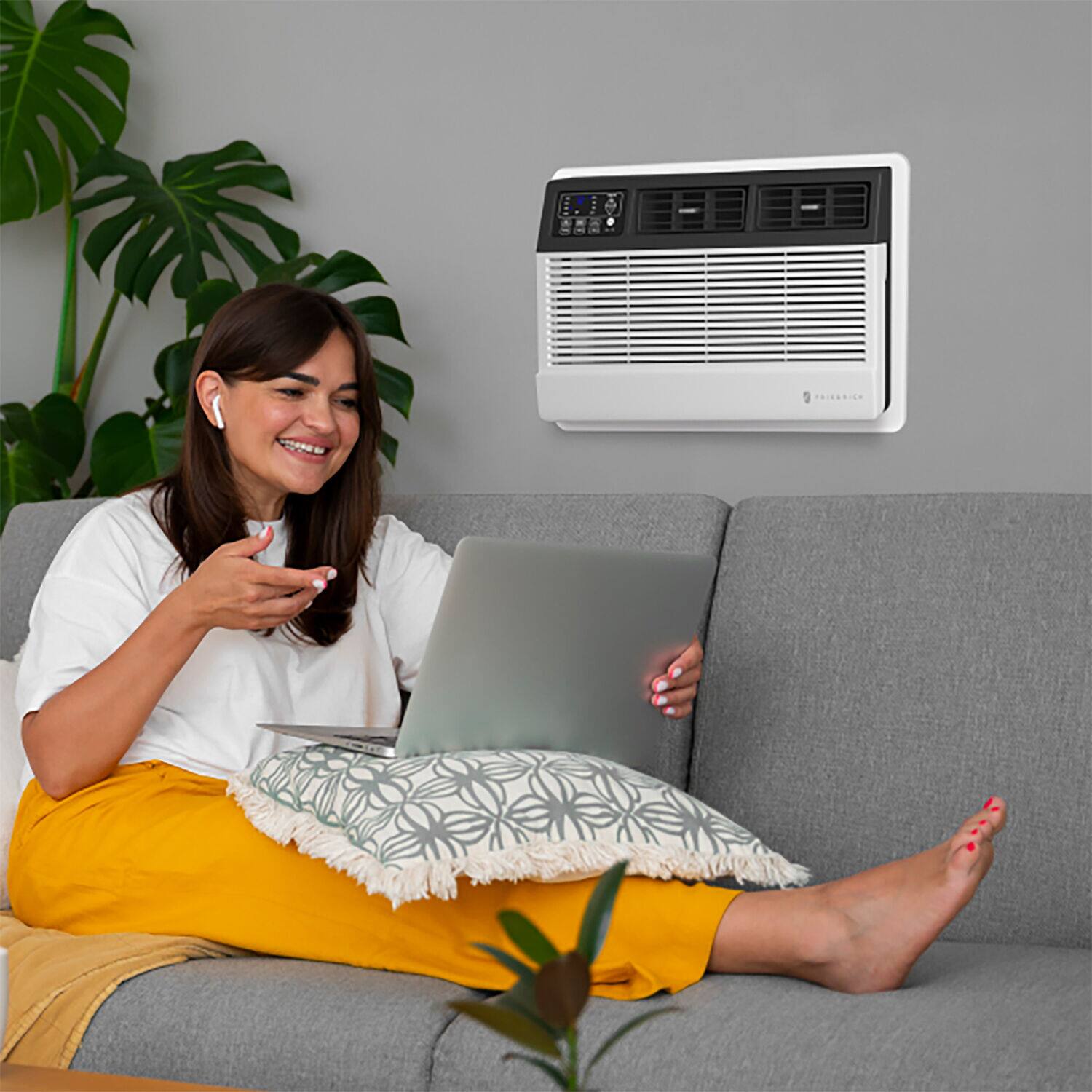 Alt View 12. Friedrich - Uni-Fit 10,000 BTU 230V Wall Air Conditioner with Remote Control Wi-Fi Enabled - White.