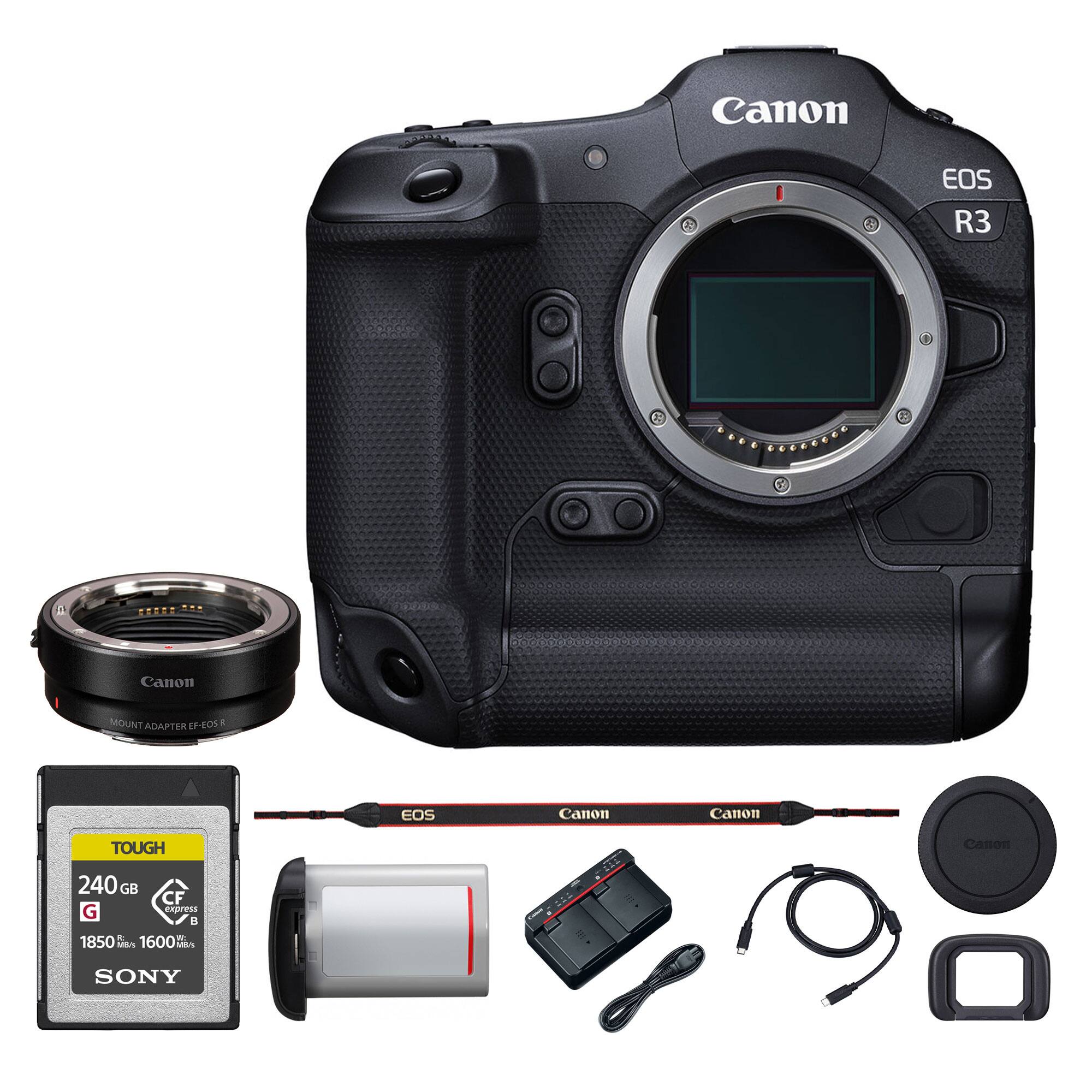 Canon EOS R3  
Canon MOUNT P-EO5 IF - ADAPTER EOS  
Canon TOUGH 240 GB CF G expresa  
Canon SONY