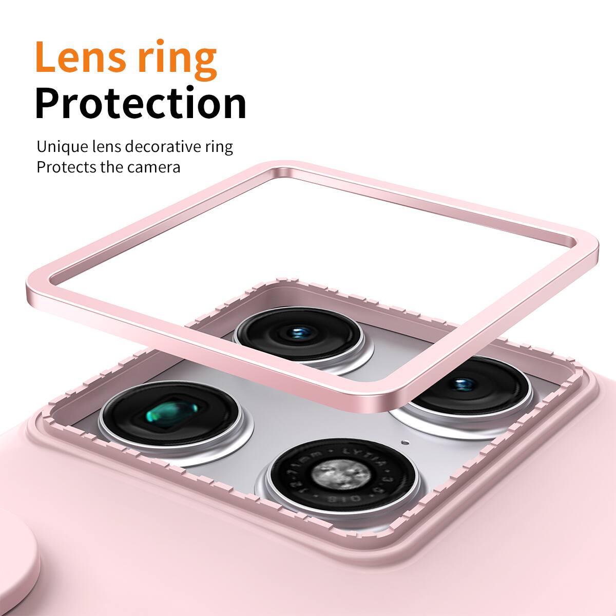 Lens ring Protection  
Unique lens decorative ring  
Protects the camera
