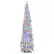 Front. Costway - 6 FT Pre-Lit Slim Christmas Tree Flocked Xmas Decoration 11 Modes 250 LED Lights - Green /White.