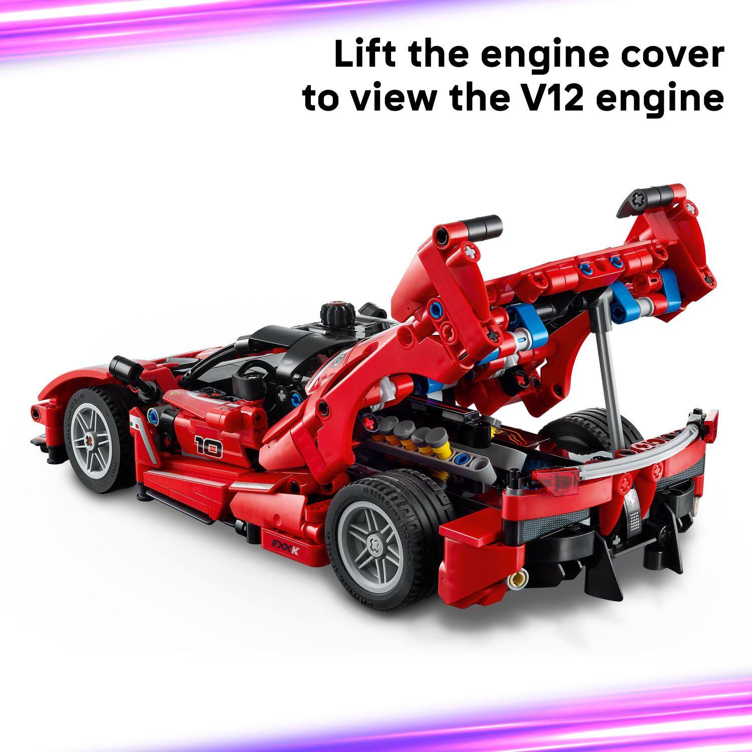 Lift the engine cover to view the V12 engine. Son FXXK.