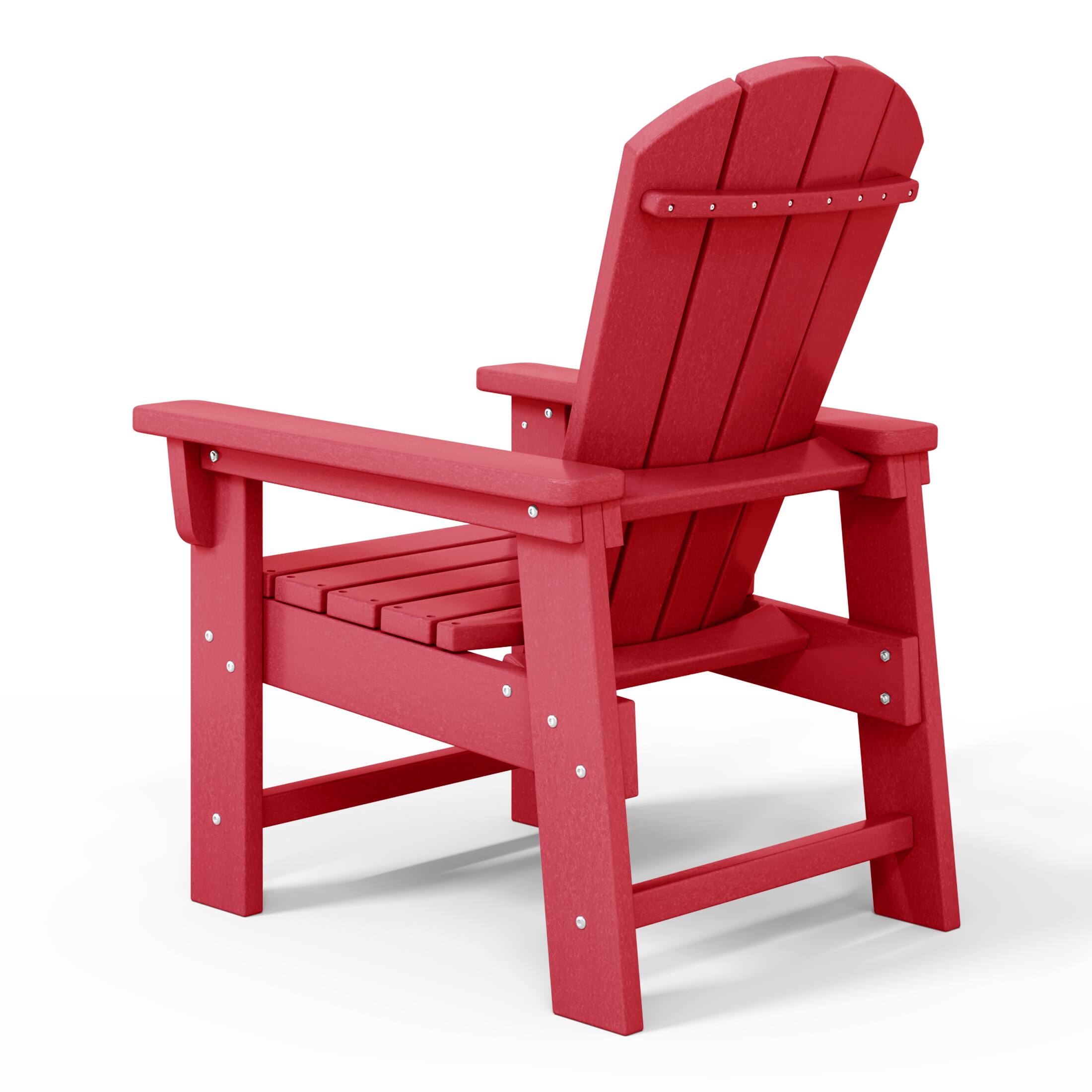 Alt View 2. WestinTrends - WestinTrends Malibu Kids Outdoor Adirondack Plastic Patio Chair (Set of 2) - Red.