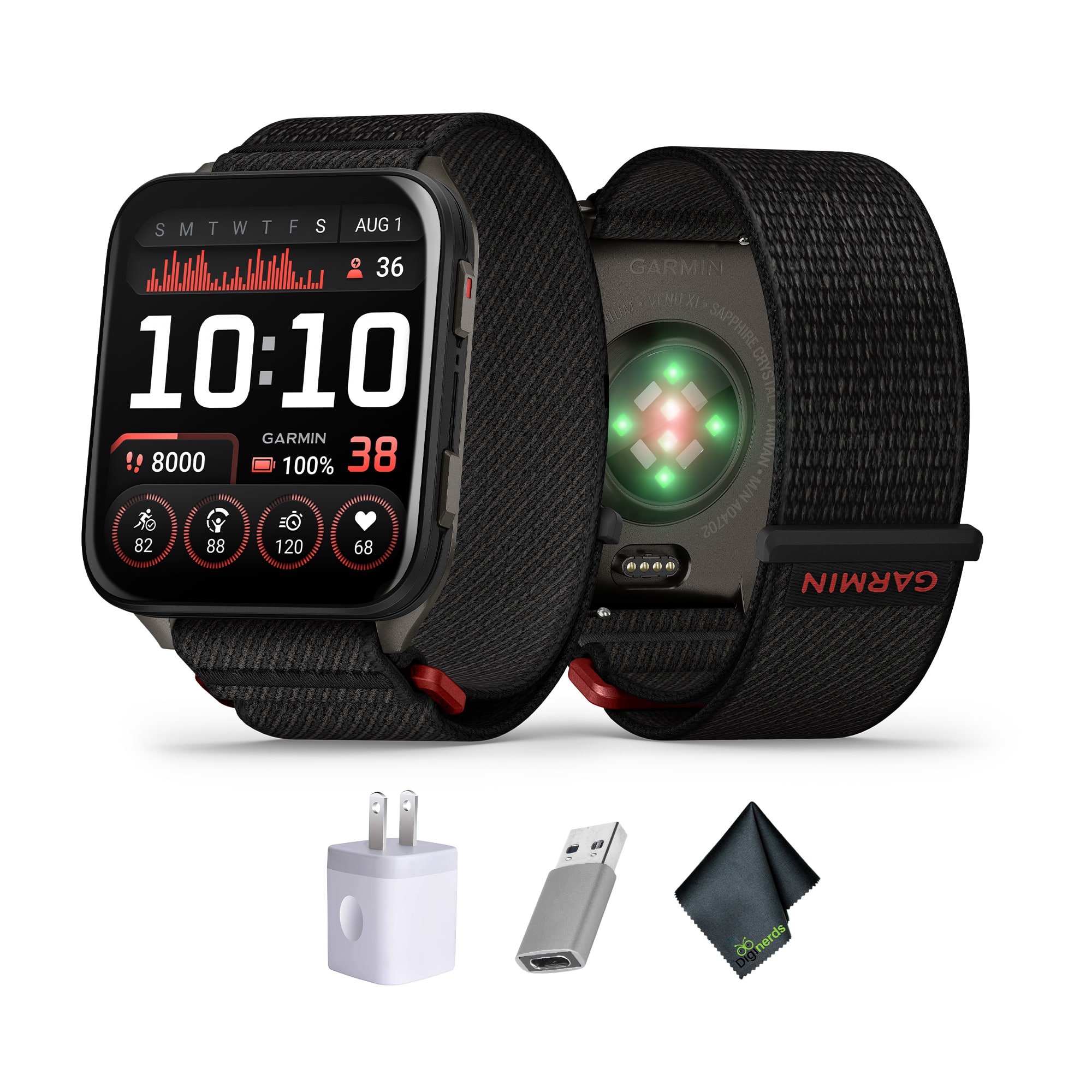 Garmin - Venu X1 Lightweight GPS Smartwatch, Black with Slate Titanium Caseback - Black/Slate - (2025)