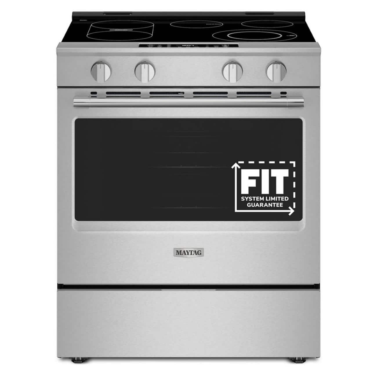 Maytag - 30 in. Wide 5 elements 5.3 Cu. Ft Slide-In Electric Range with Grill Mode and No Preheat Air Fry - Stainless Steel