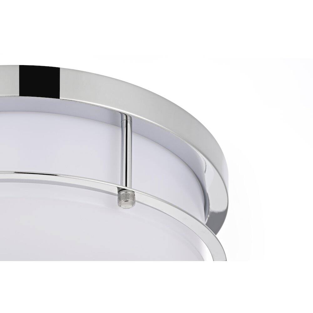 Alt View 1. Living District - Kolson 12 Inch Led Flush Mount Ceiling Light In Chrome - Chrome.