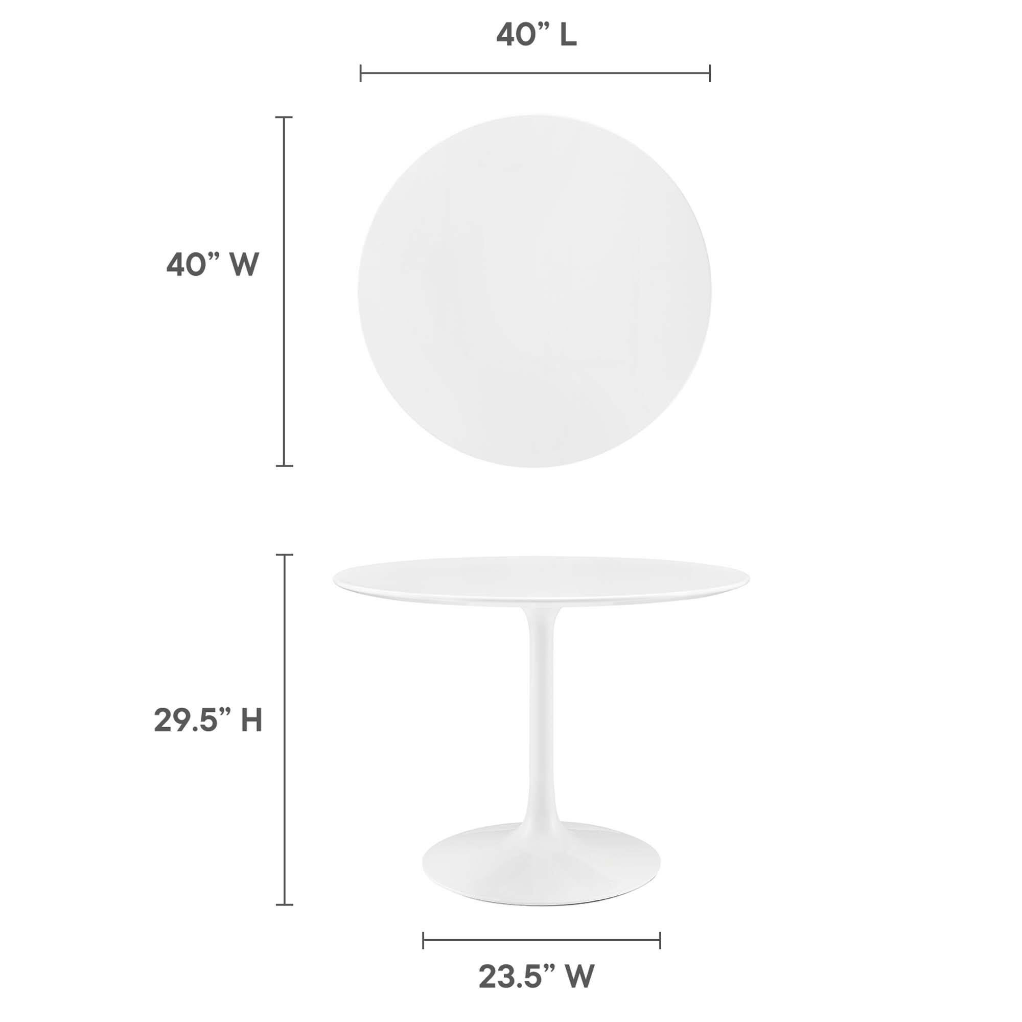40" L x 40" W x 29.5" H x 23.5" W