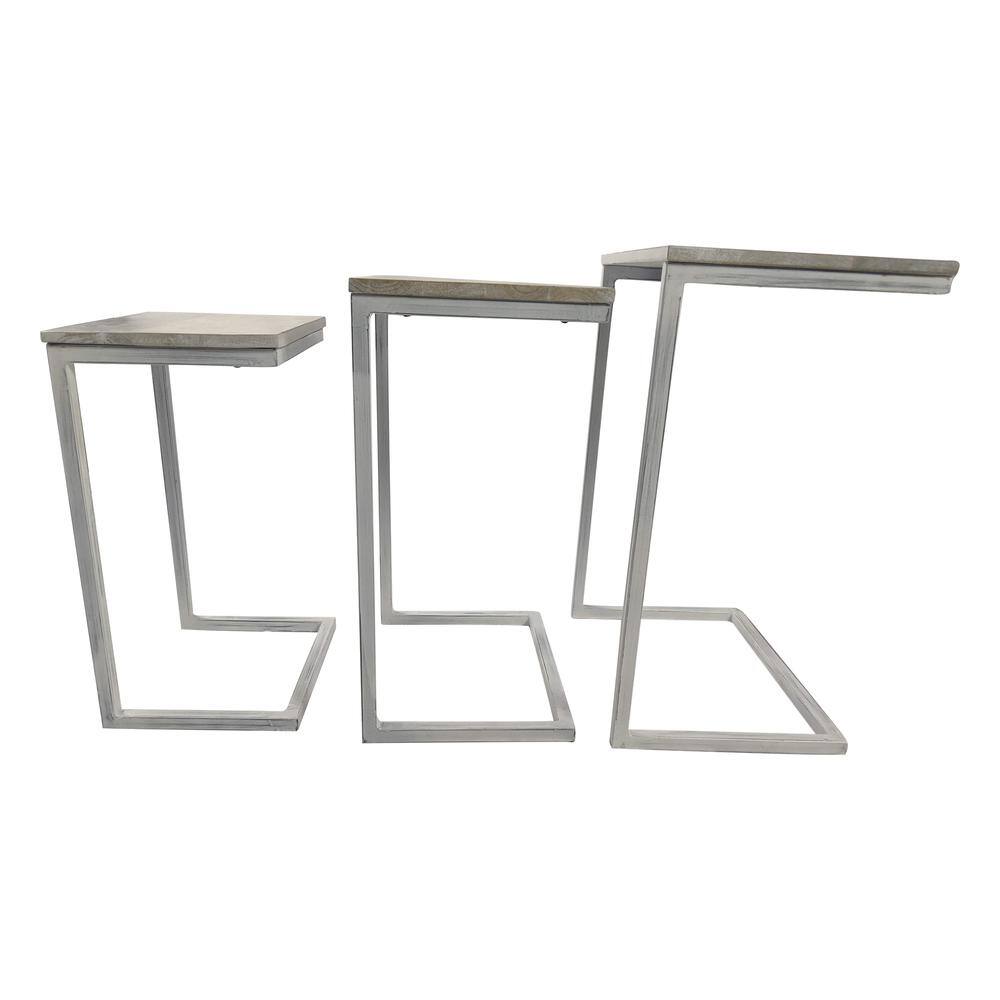 Alt View 4. Carolina Chair & Table - Addison Nesting Table Set - Whitewash - Whitewash.