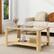 Alt View 12. Costway - 2-Tier Coffee Table with Tempered Glass Tabletop & Storage Shelf Rounded Corners - Natural.