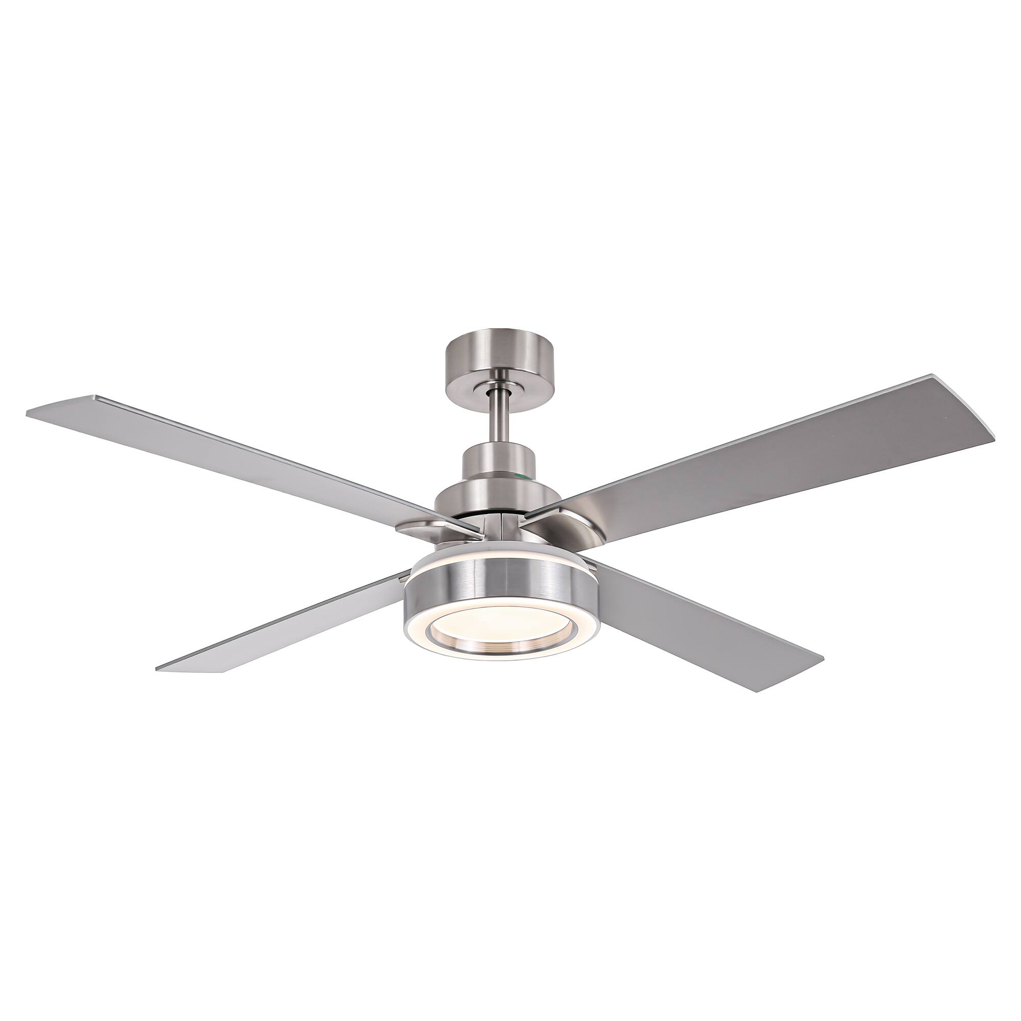 Alt View 8. Vaczon - 52" Modern Brushed Nickel LED Smart Ceiling Fan with Remote and APP Control - Nickel.