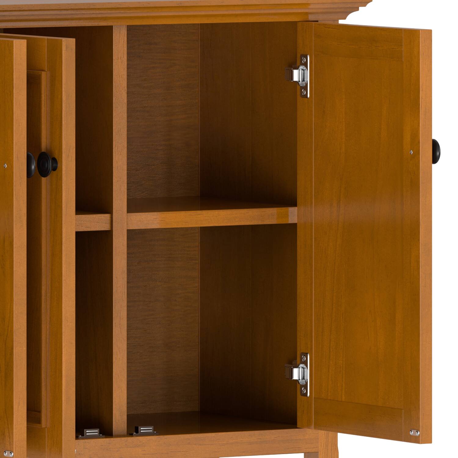 Alt View 5. Simpli Home - Amherst 66 inch Wide Solid Wood Transitional 4 Door Storage Cabinet in Light Golden Brown - Light Golden Brown.