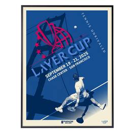 Phenom Gallery - 2025 Laver Cup 18" x 24" Framed Serigraph - Multicolor