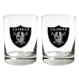 Great American Products - Las Vegas Raiders 15oz. Legacy Rocks Glass Set - Multicolor