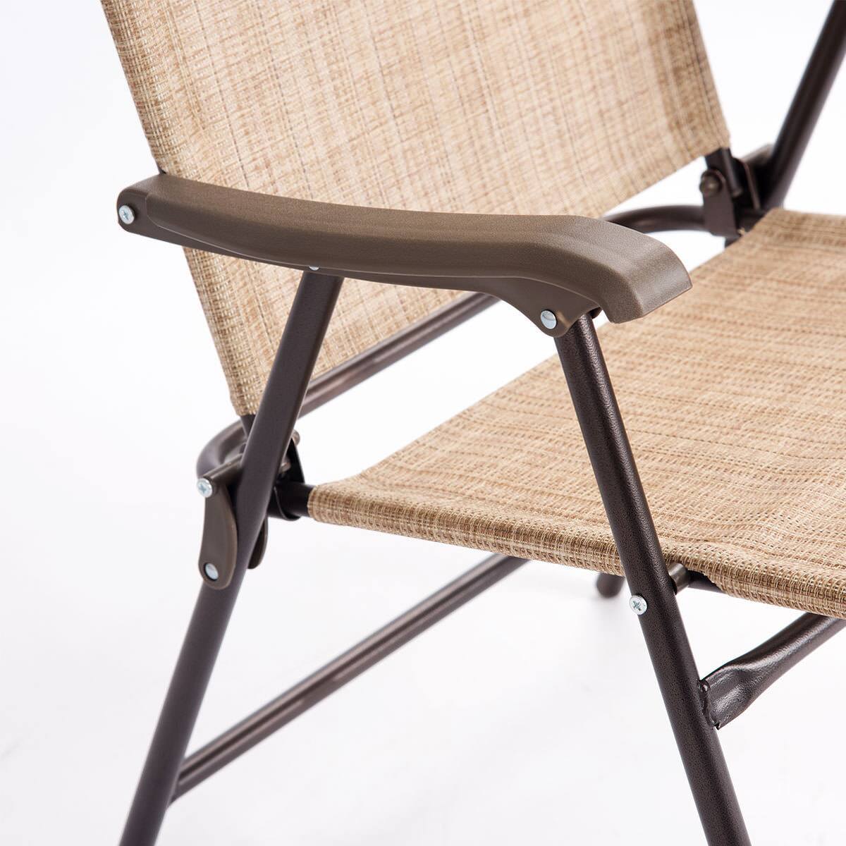 Alt View 8. Costway - Costway Set of 2 Patio Folding Sling Back Chairs Camping Deck Garden Beach - Yellow.