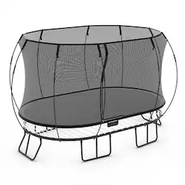 Springfree Trampoline - Kids Outdoor Large Oval 8 x 13' Trampoline with Enclosure - Black