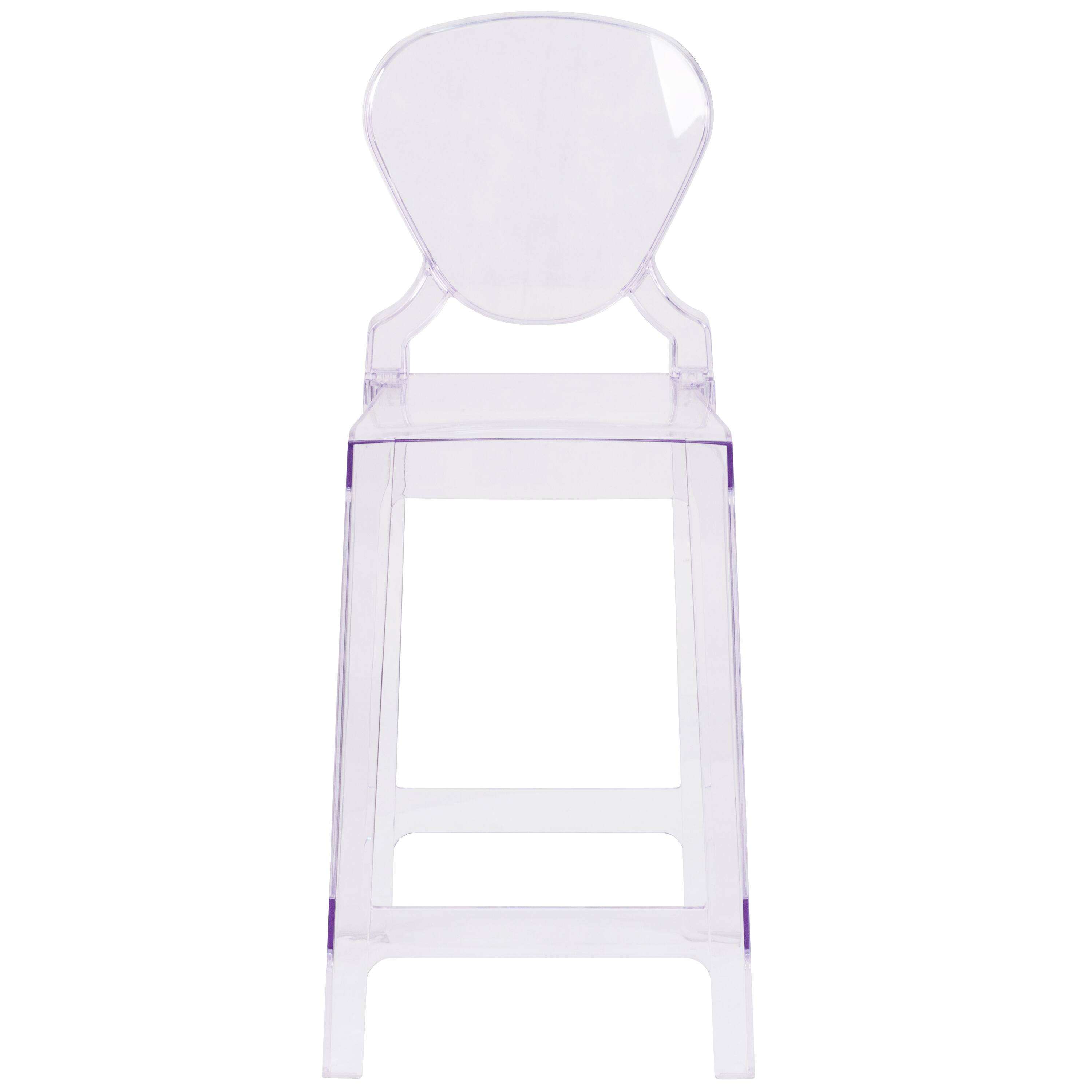 Alt View 5. Emma + Oliver - Ghost Counter Stool in Transparent Crystal with Tear Back - Transparent Crystal.