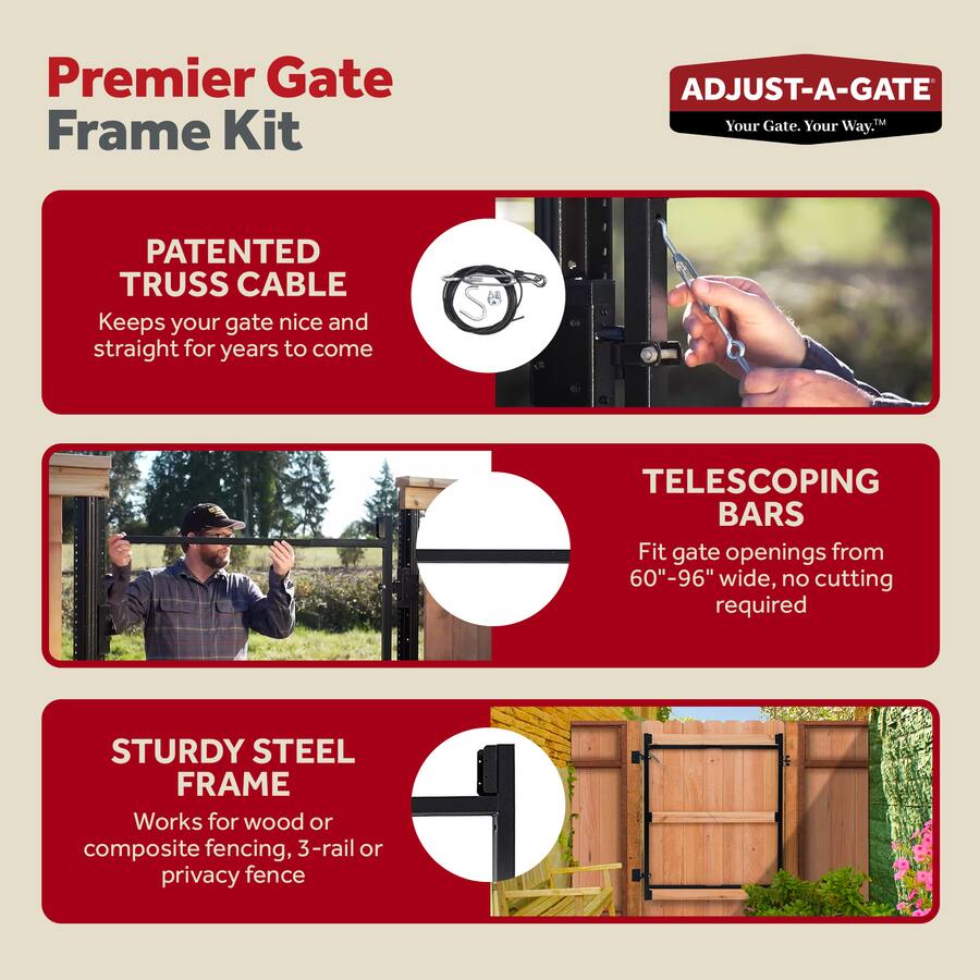Adjust A Gate Steel Frame Gate Building Kit, 60
