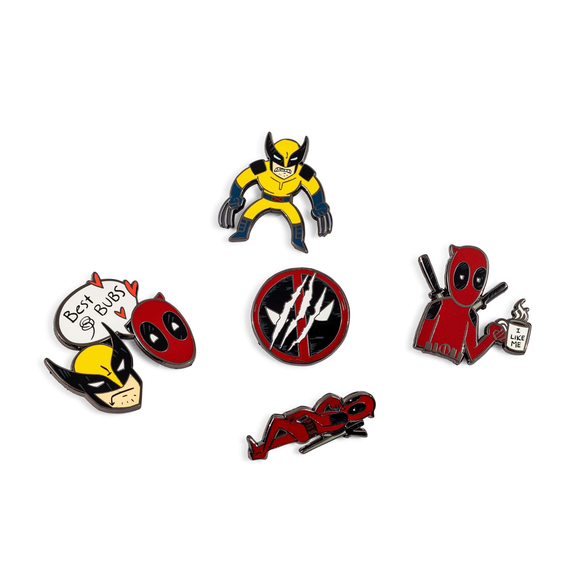 SalesOne LLC - Marvel Studios Deadpool & Wolverine 5-Piece Enamel Pin Set - Red/Black