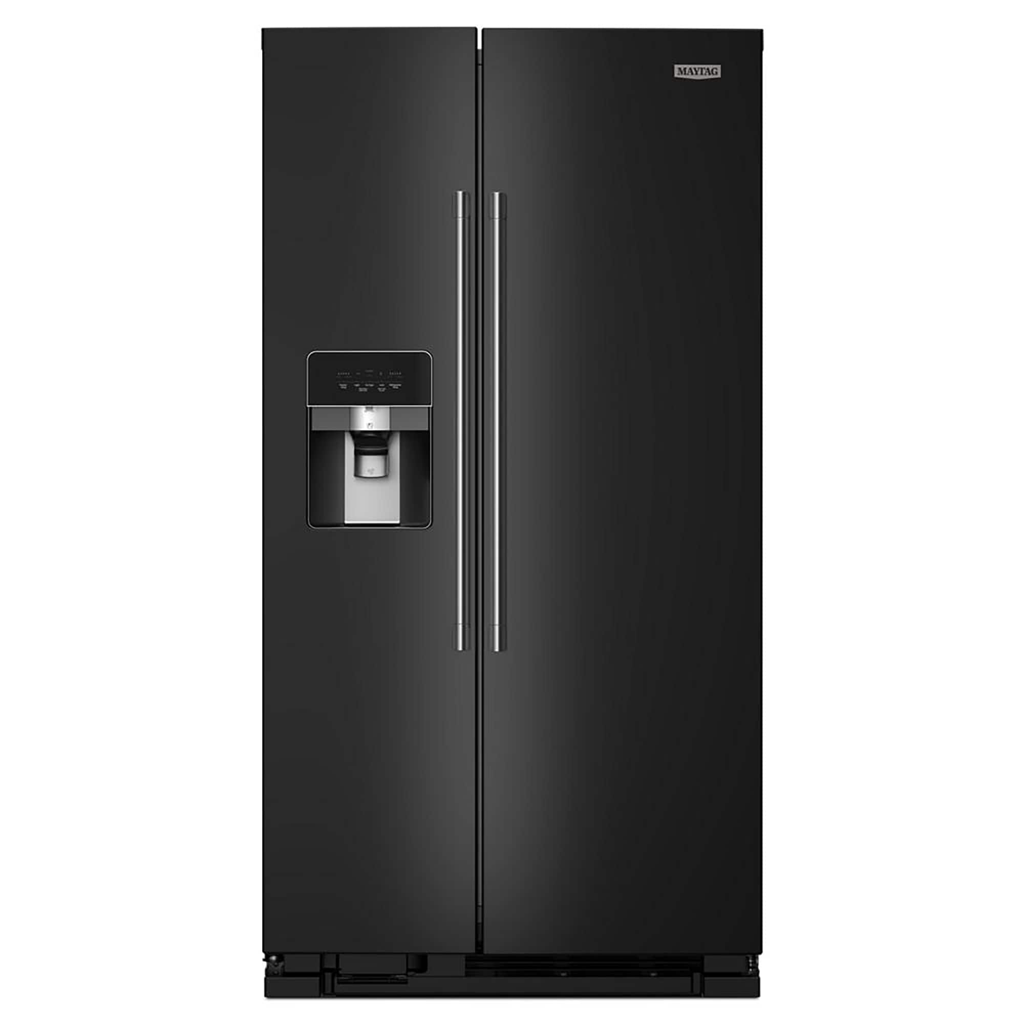 Maytag - 25 Cu. Ft. Side-by-Side Refrigerator with Gallon Door Bins - Black - Front_Zoom