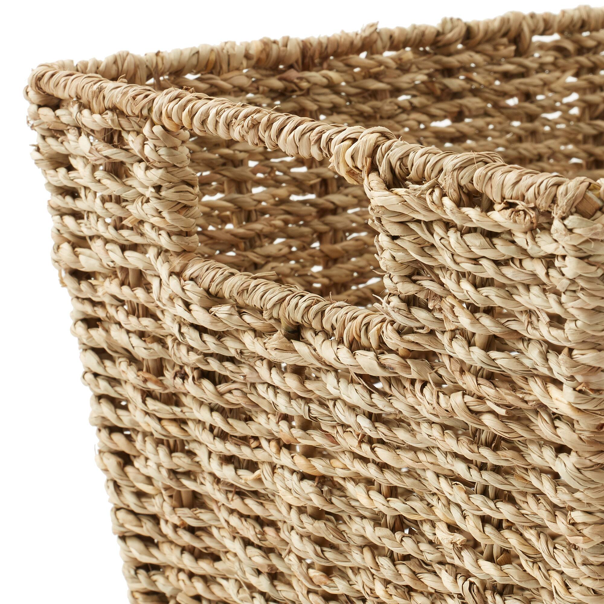 Alt View 4. Casafield - 4pk Hyacinth Seagrass Storage Baskets with Handles for Shelves - Natural - Seagrass.