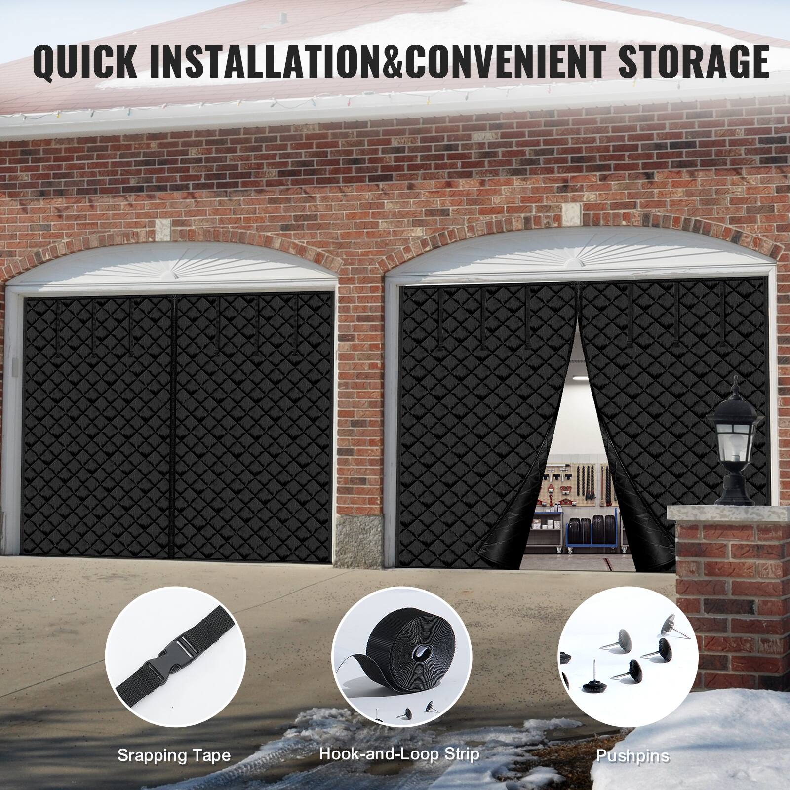 QUICK INSTALLATION & CONVENIENT STORAGE

- Scrapping Tape
- Hook-and-Loop Strip
- Pushpins